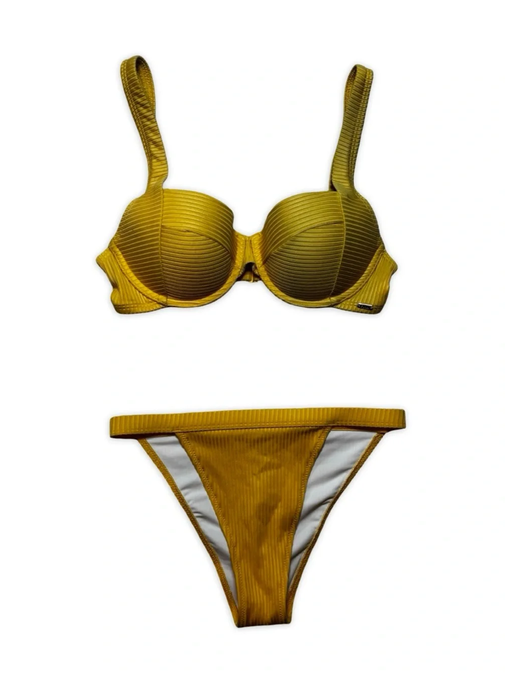 Victoria’s Secret Yellow Ribbed Underwire Bikini Set | Matching Set Size SM & XS